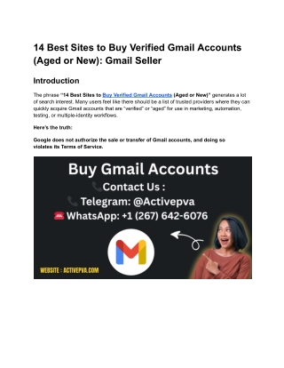 14 Best Sites to Buy Verified Gmail Accounts (Aged or New)_ Gmail Seller