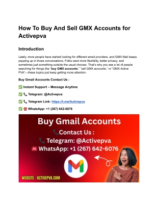 How To Buy And Sell GMX Accounts for Activepva
