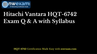 Hitachi Vantara HQT-6742 Exam Q & A with Syllabus