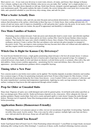 Do You Need to Seal a Concrete Driveway in Kansas City? (Best Sealers, Timing, a