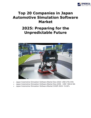 Top 20 Companies in Japan Automotive Simulation Software Market
