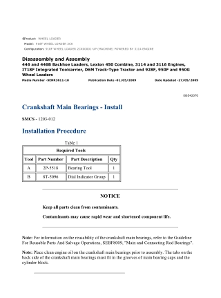 Caterpillar Cat 918F WHEEL LOADER (Prefix 2CK) Service Repair Manual Instant Download (2CK00001 and up)