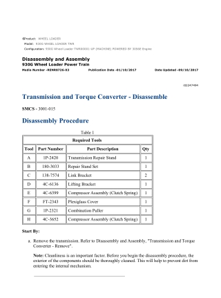 Caterpillar Cat 930G Wheel Loader (Prefix TWR) Service Repair Manual Instant Download (TWR00001 and up)