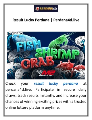 Result Lucky Perdana Perdana4d.live