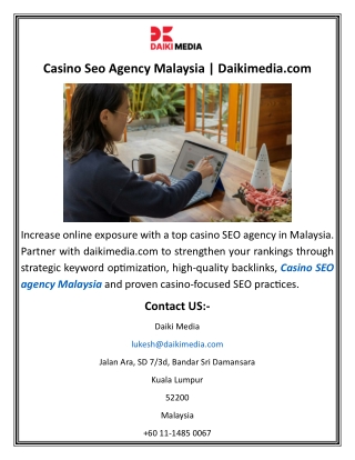 Casino Seo Agency Malaysia Daikimedia