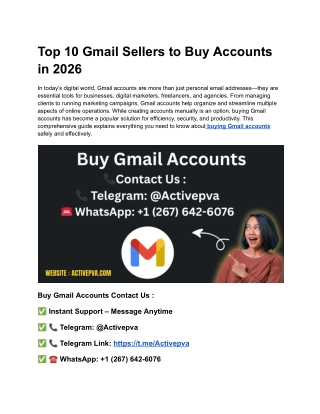 Top 10 Gmail Sellers to Buy Accounts in 2026