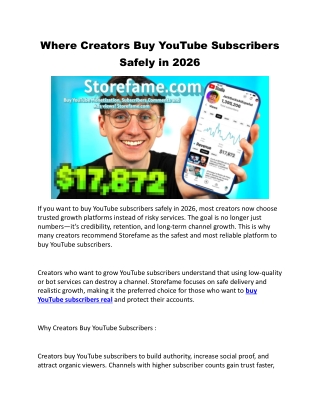 Where Creators Buy YouTube Subscribers safely in 2026