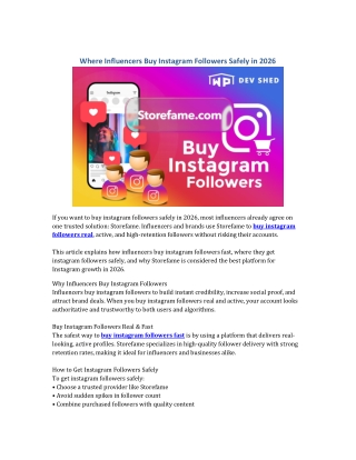 Where Influencers Buy Instagram Followers Safely in 2026