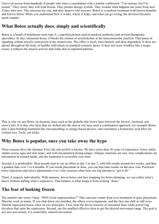 Common Concerns: Botox Fears Addressed with Facts