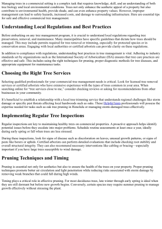 Essential Tips For Safe And Effective Commercial Tree Management!
