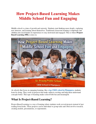 How Project-Based Learning Makes Middle School Fun and Engaging