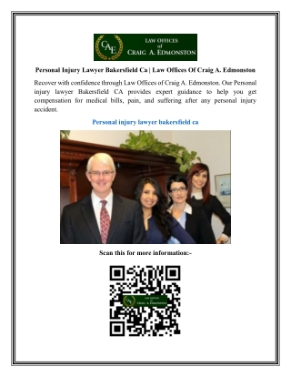 Personal Injury Lawyer Bakersfield Ca  Law Offices Of Craig A. Edmonston