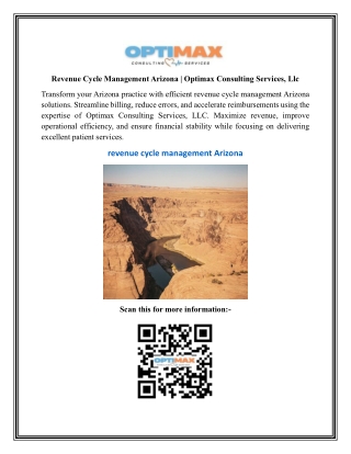 Revenue Cycle Management Arizona  Optimax Consulting Services, Llc