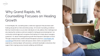 Why Grand Rapids, MI, counselling Focuses on Healing Growth
