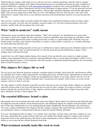 Invisalign for Mild to Moderate Cases: Calgary Orthodontics Overview