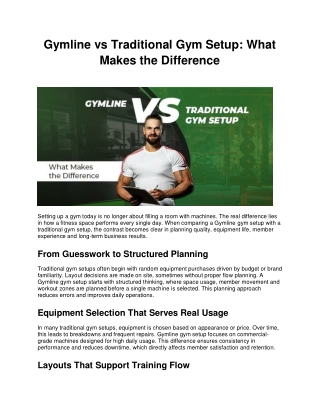 Gymline vs Traditional Gym Setup What Makes the Difference