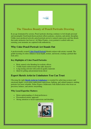 The Timeless Beauty of Pencil Portraits Drawing