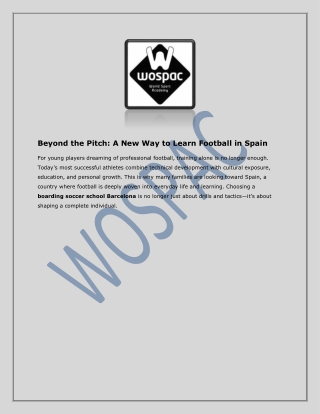 Beyond the Pitch A New Way to Learn Football in Spain