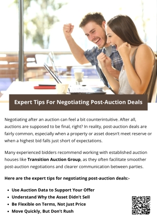 Expert Tips For Negotiating Post-Auction Deals