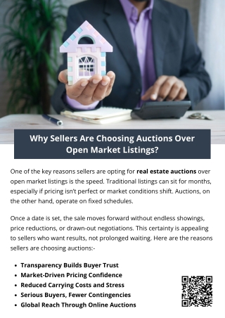 Why Sellers Are Choosing Auctions Over Open Market Listings?