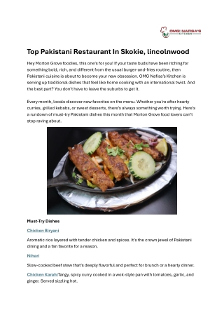 Top Pakistani Restaurant In Skokie