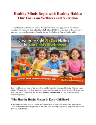 Healthy Minds Begin with Healthy Habits-Our Focus on Wellness and Nutrition