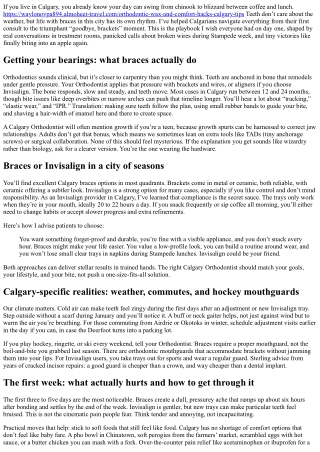 Life with Braces in Calgary: A Practical Guide