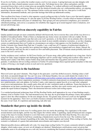 Fairfax Roofing: Quality-Driven Standards Backed by using Training