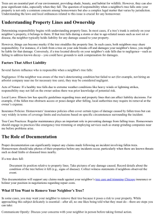 Who Is Responsible When a Neighbor's Tree Falls in Your Yard?: Legal Insights.