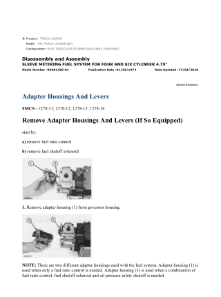 Caterpillar Cat 941 941B TRACK LOADER (Prefix 80H) Service Repair Manual Instant Download (80H03040-03883)