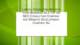 Landau Consulting Boosts Your Business as a Top NJ SEO Consulting Company