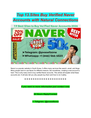 Top 13 Sites Buy Verified Naver Accounts with Natural Connections