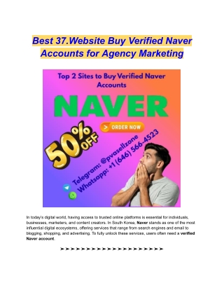 Best 37 Website Buy Verified Naver Accounts for Agency Marketing