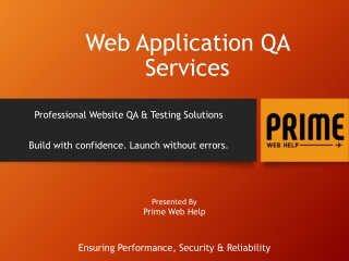 Web Application QA Services