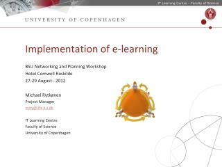 Implementation of e-learning
