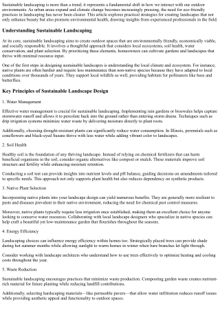 Building Sustainable Landscapes: Tips from Experts in the Field.