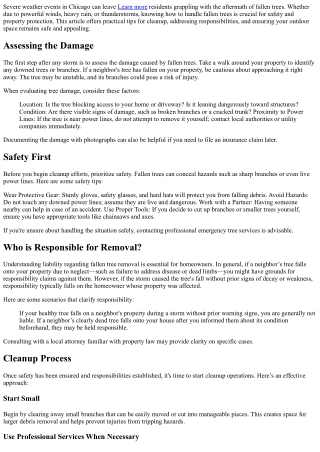 Fallen Tree Cleanup Tips for Chicago Residents After Severe Weather Events.