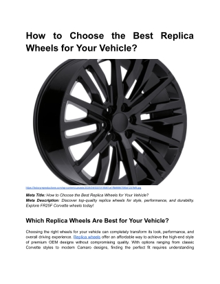 BLOG 1 _ How to Choose the Best Replica Wheels for Your Vehicle_