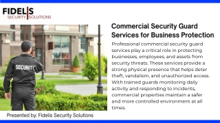 Reliable Protection Solutions With Professional Commercial Security Guard Services