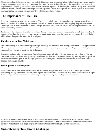 Connecting with fellow homeowners passionate about maintaining healthy landscape