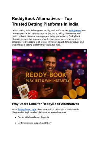 ReddyBook Alternatives – Top Trusted Betting Platforms in India
