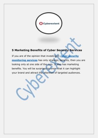 5 Marketing Benefits of Cyber Security Services
