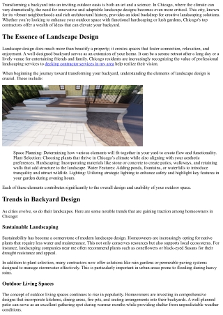 Innovative Backyard Designs from Chicago's Finest Contractors