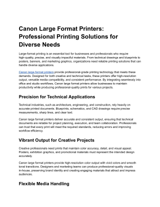 Canon Large Format Printers