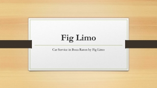 Car Service in Boca Raton by Fig Limo