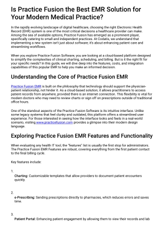 Is Practice Fusion the Best EMR Solution for Your Modern Medical Practice?