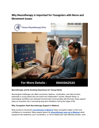 Why Neurotherapy is Important for Youngsters with Nerve and Movement Issues