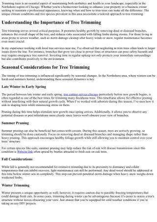 The Best Time to Trim Trees in the Northshore Region