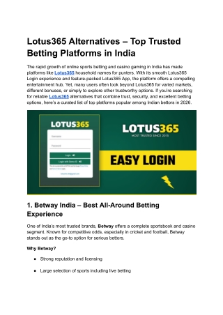 Lotus365 Alternatives – Top Trusted Betting Platforms in India