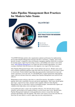 Sales Pipeline Management